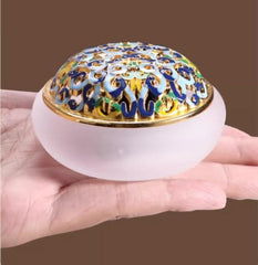 Crystal Glass LiuLi Incense Burner - White